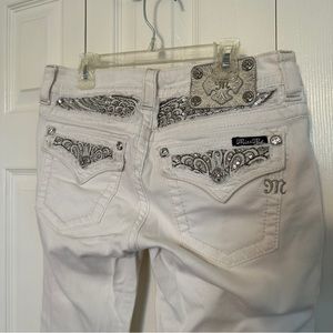 White Miss Me flare jeans